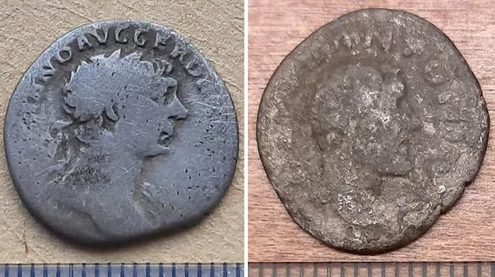 Experts now baffled by a new discovery of two silver Roman coins