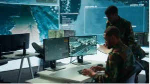 Featured image showing a digital military command tracking screen visualizing decentralized network assets and maritime chokepoints for the Tehran strategy shift article.
